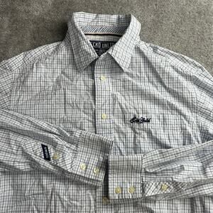 Men's Ecko Unltd Button Up Shirt Size Large Y2K Skater Preppy Vintage jnco